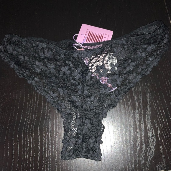 Savage X Fenty Lingerie lace black panties - Picture 2 of 3